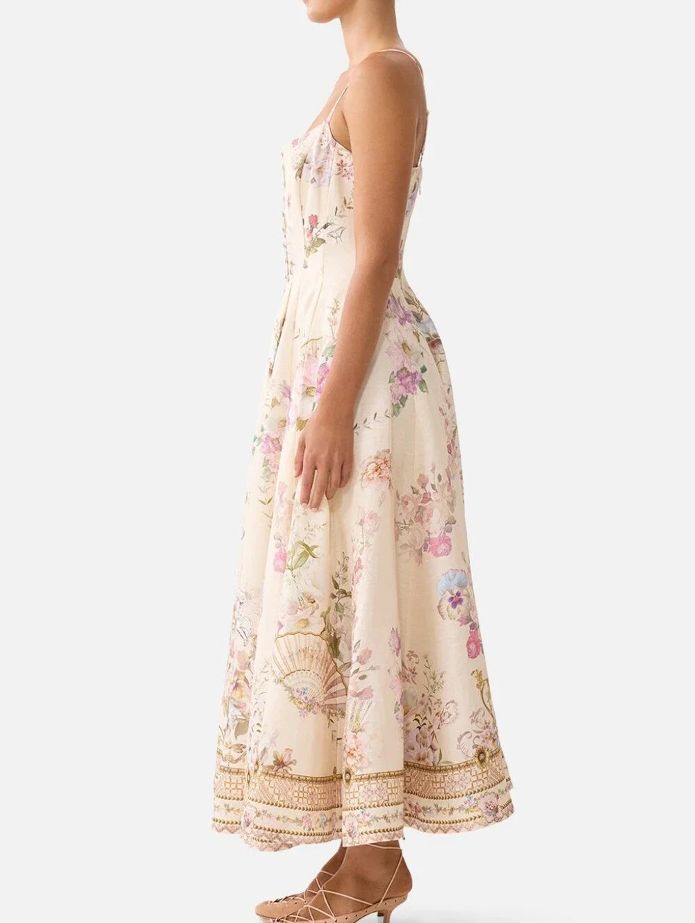 Camilla corset dress with long flared skirt In Adorned in aranjuez - Picture 3 of 15